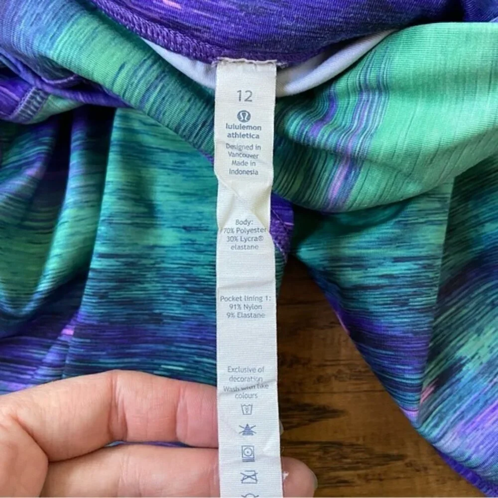 Lululemon Time to Shine Tight Rio Nights Multi size 12
